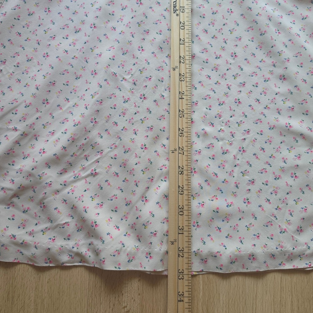 Madewell Dress Womens 4 Cream Floral‎ A-Line Short Sleeve Mini Cottagecore - Picture 9 of 10